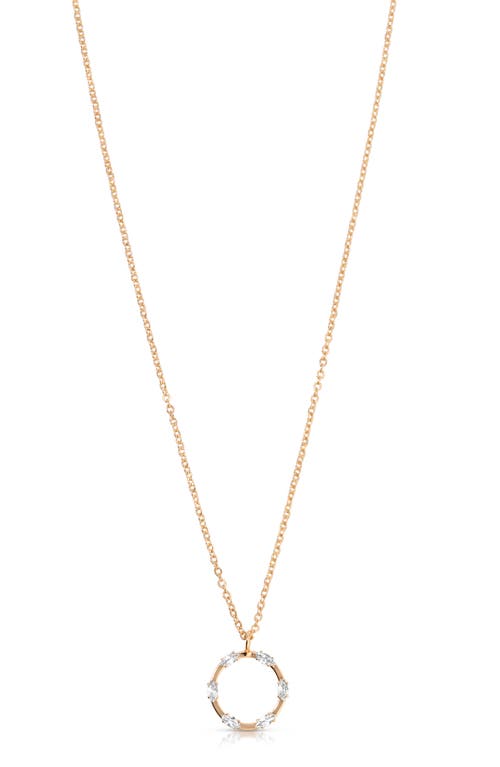 Ettika Marquise Cubic Zirconia Circle Pendant Necklace in Gold 