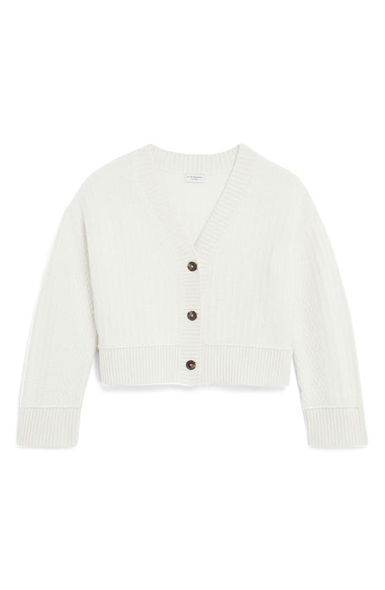 Shop Club Monaco Textured V-neck Cardigan In Ivory / Ivoire