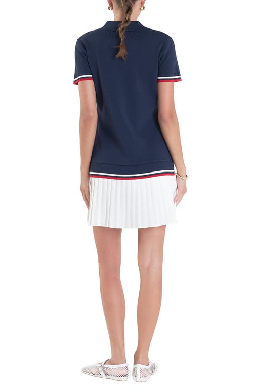 ENGLISH FACTORY ENGLISH FACTORY SPORTS CLUB MIXED MEDIA POLO MINIDRESS
