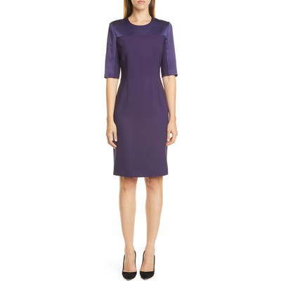 Petite Boss Danufa Stretch Wool Sheath Dress, P - Purple