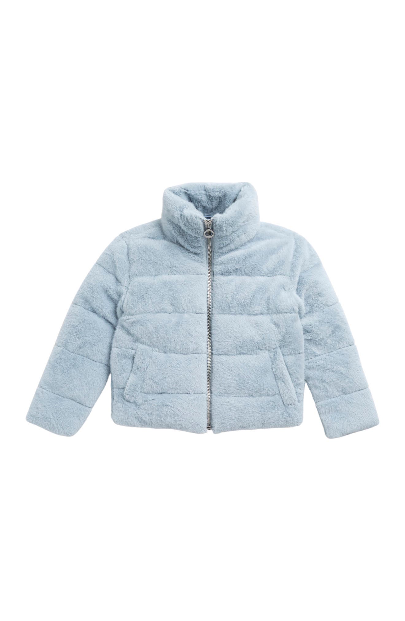 baby blue puffer jacket with hood