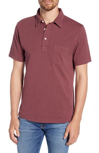 Faherty Sunwashed Regular Fit Polo In Merlot