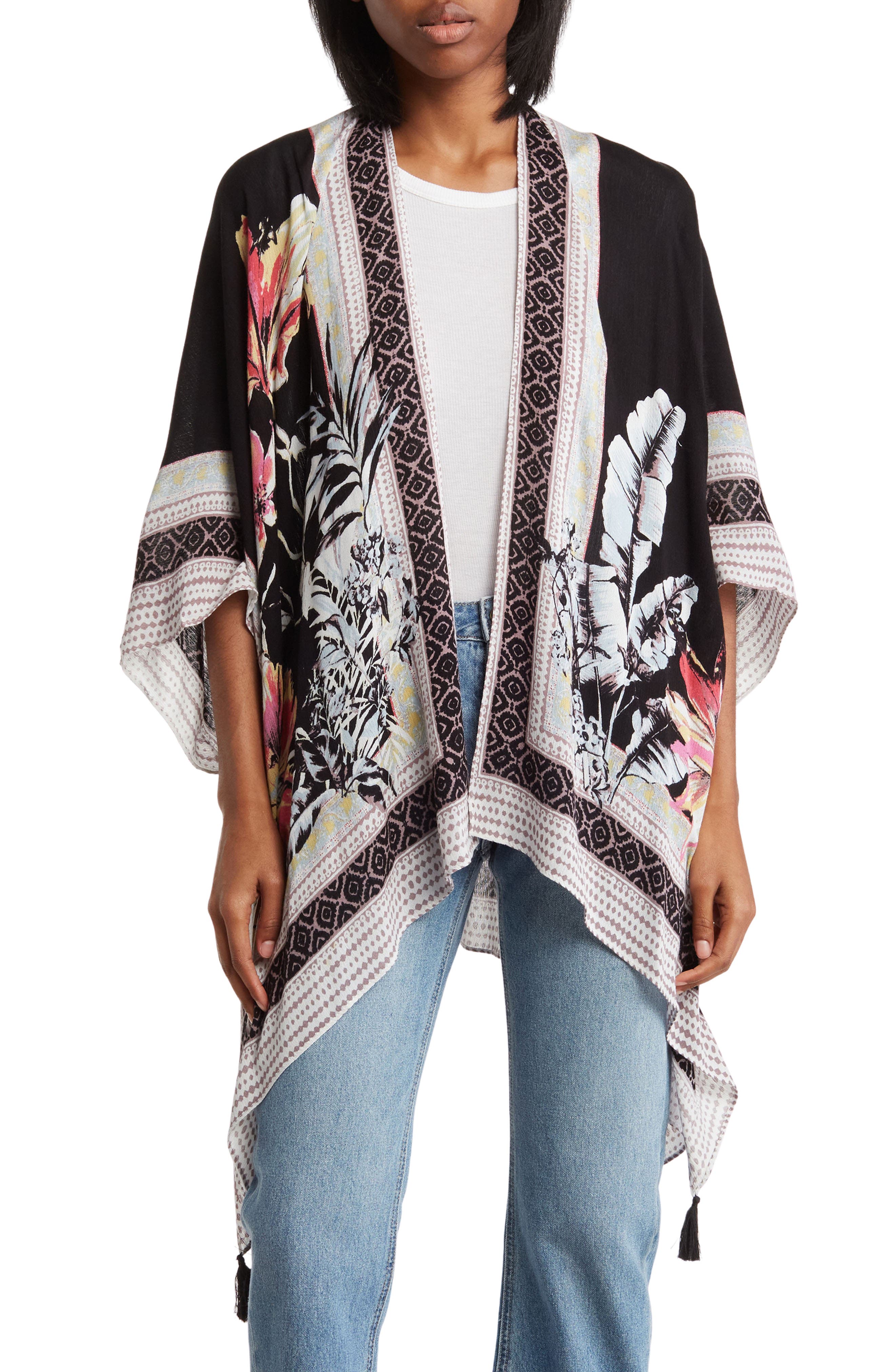 Vince Camuto Tropical Blooms Ruana