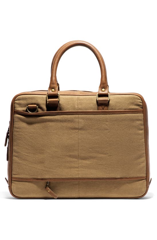 Shop Will Leather Goods Commuter Slim Briefcase In Tobacco/ Cognac