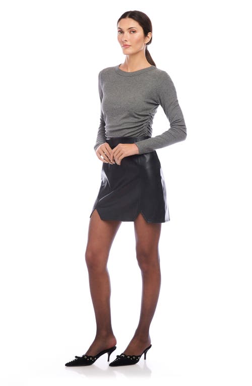 Fifteen Twenty Side-shirred Top In Charcoal In Charcoal