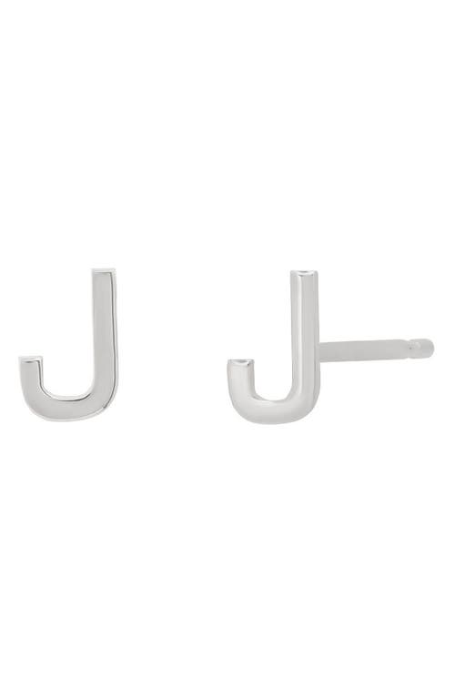 BYCHARI Initial Stud Earrings in 14K Gold-J at Nordstrom