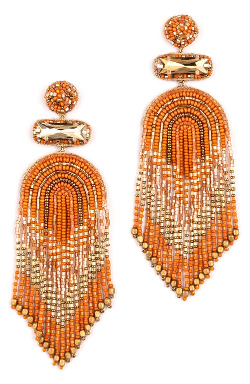 Ishani Beaded Drop Earrings in Copper