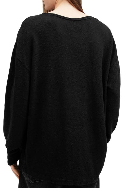 Shop Allsaints Sears Cotton Sweater In Jet Black