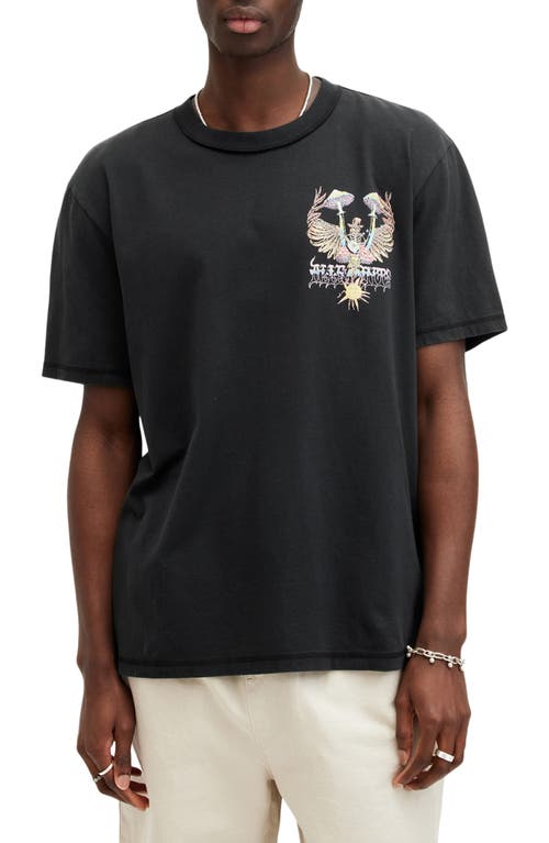 AllSaints Strummer Graphic T-Shirt Washed Black at Nordstrom,