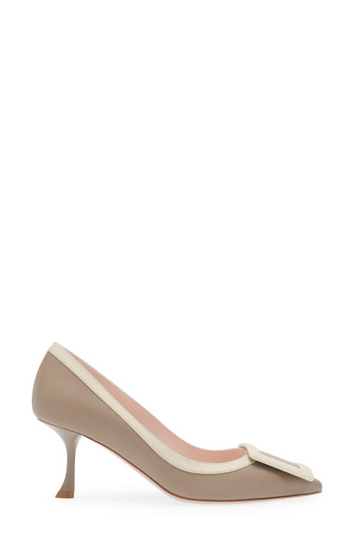 Shop Roger Vivier Viv In Brown/ivory