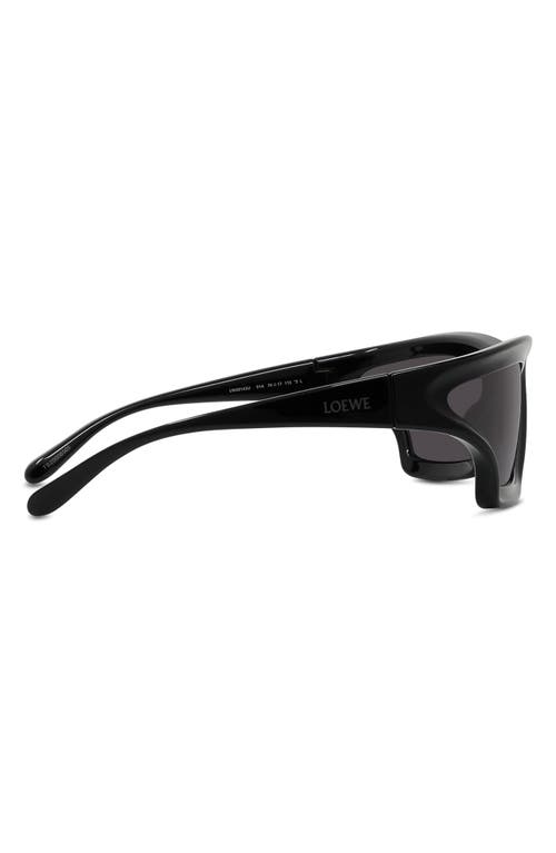 Shop Loewe X Paula's Ibiza 70mm Oversize Mask Sunglasses In Shiny Black/smoke