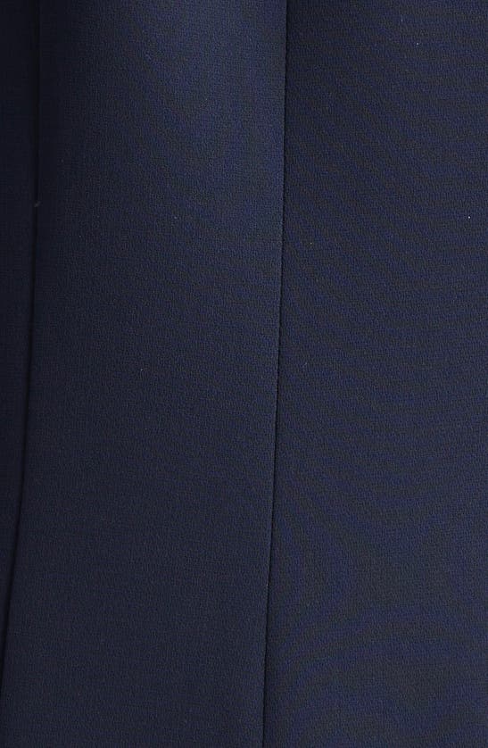 Shop Cinq À Sept Roxie Stripe Trim Three-quarter Sleeve Blazer In Navy/ Blue