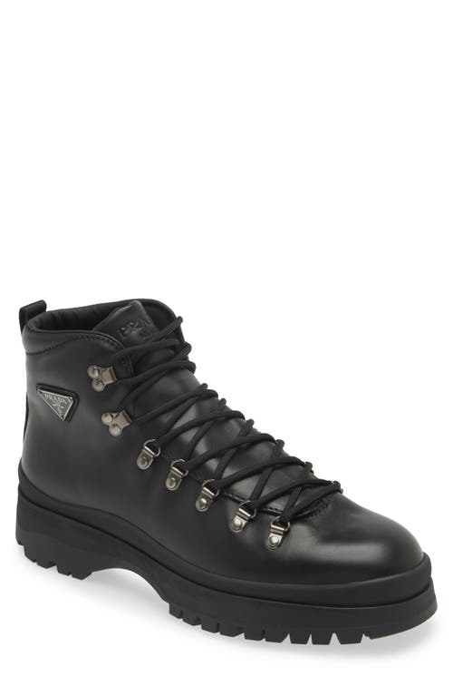 Shop Prada Brixxen Hiking Boot In Nero