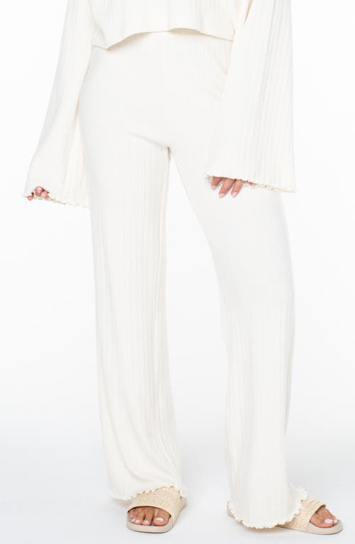 Roxy Cool Serenity Rib Knit Pants In Cloud Dancer