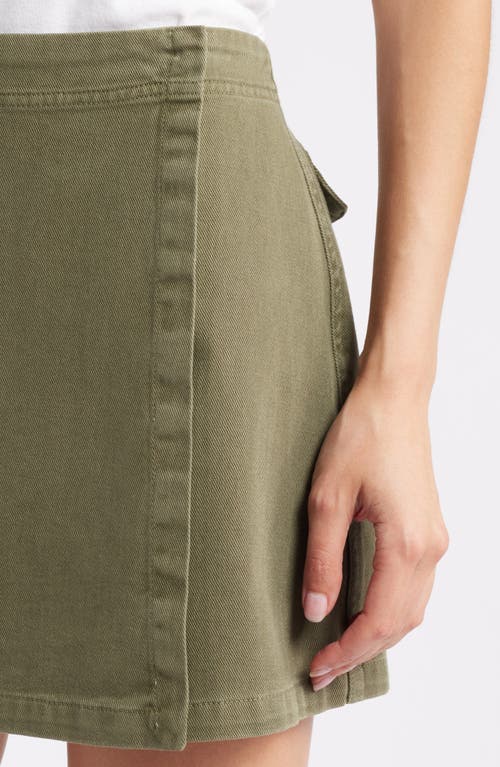 Shop Treasure & Bond Wash Effect Cotton Utility Miniskirt In Olive Kalamata