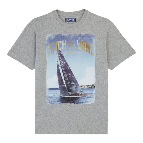 Vilebrequin Men's Blue Sailing Boat Cotton T-Shirt in Gris Chine at Nordstrom