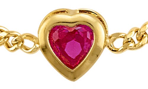 Fzn Heart Charm Bracelet In Ruby