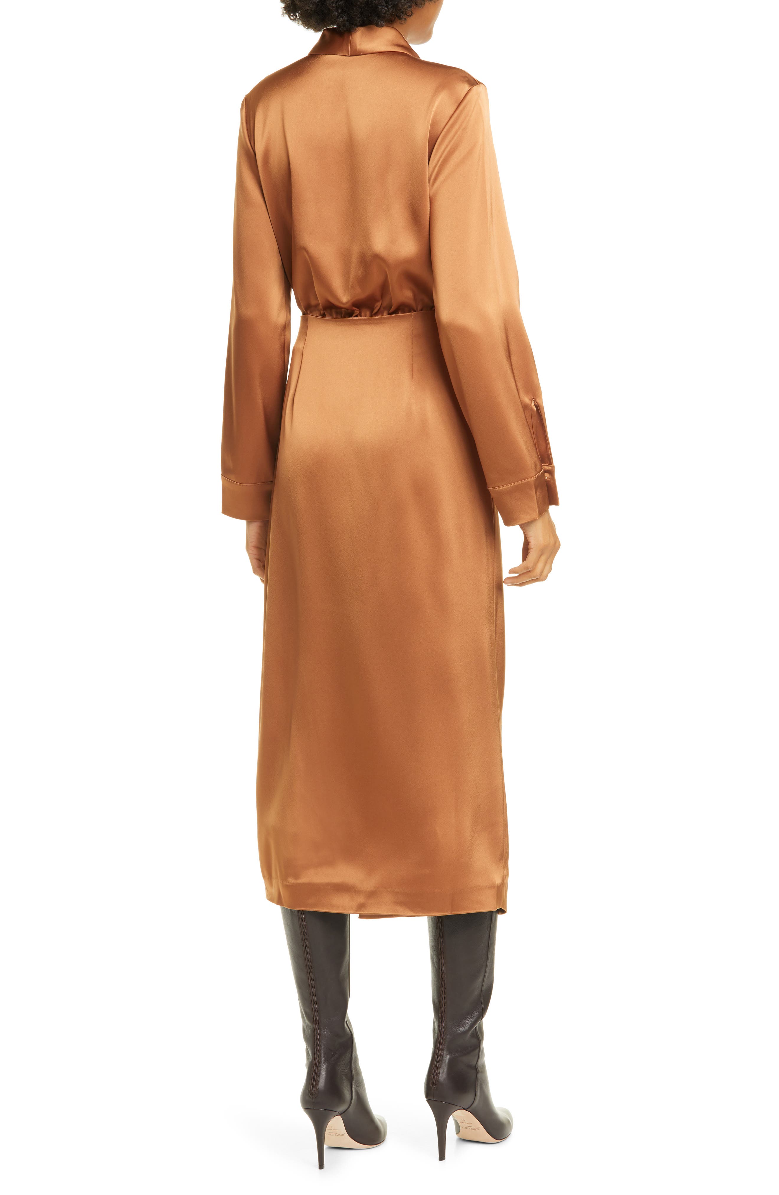 nanushka ezra satin wrap dress