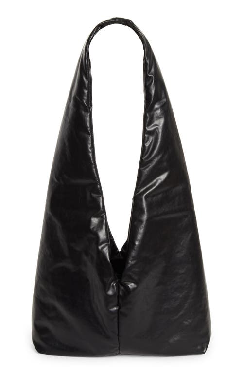 Anchor Medium Oiled Canvas Crossbody Bag in Black