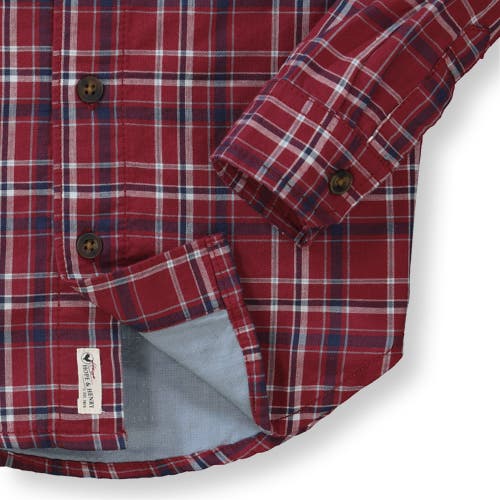 Hope & Henry Baby Boys' Convertible Double Weave Button Down Shirt, Infant In Red Plaid