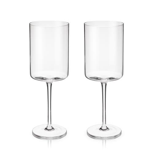 Viski Laurel Crystal Red Wine Glasses Set Of 2 In Clear