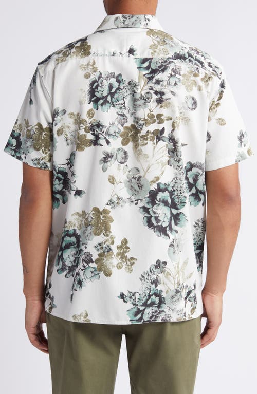 Shop Treasure & Bond Trim Fit Chintz Floral Print Short Sleeve Button-up Shirt In Ivory- Blue Chintz Floral