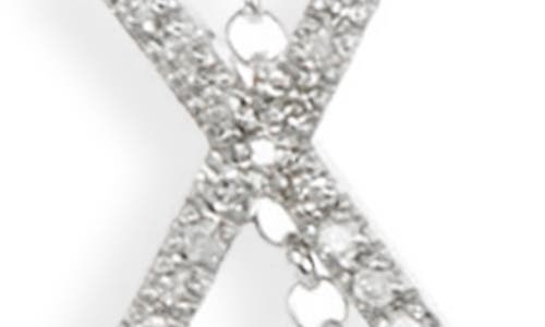 Meshmerise Bezel Diamond Initial Chain Necklace In White-x
