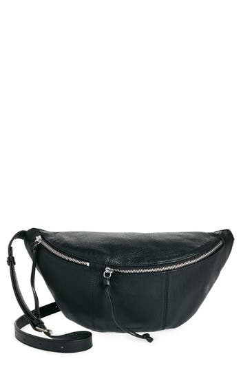 Shop Lucky Brand Feyy Leather Slingbag In Black