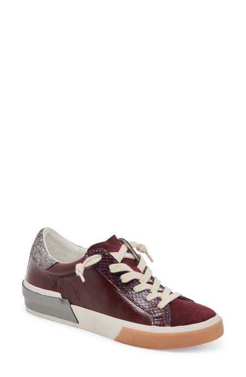 Shop Dolce Vita Zina Sneaker In Burgundy Crinkle Patent