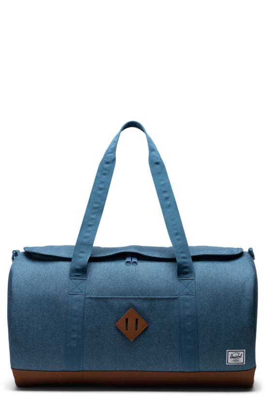 Shop Herschel Supply Co . Heritage Duffle Bag In Copen Blue Crosshatch