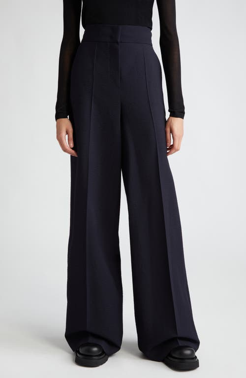 Max Mara Cervo Wool Blend Seersucker Ultrawide Leg Pants Ultramarine at Nordstrom,