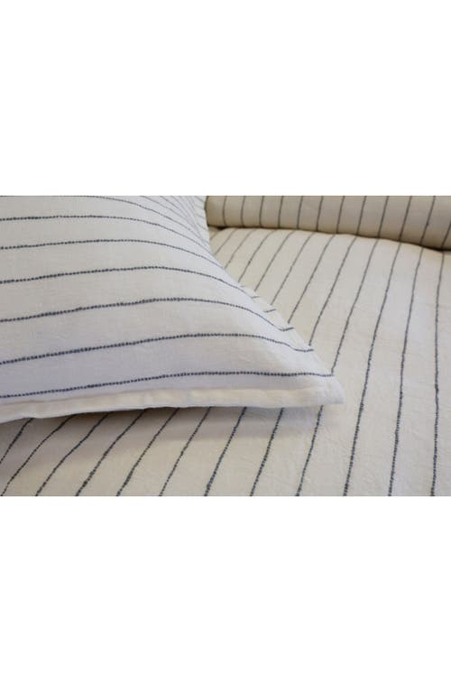 Pom Pom At Home Blake Linen Sham In Cream/grey