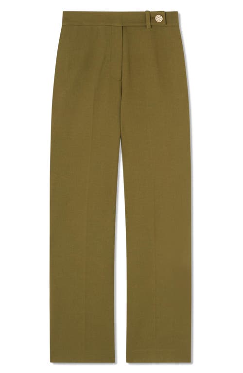 Shop Lk Bennett Bille Ankle Wide Leg Pants In Olive