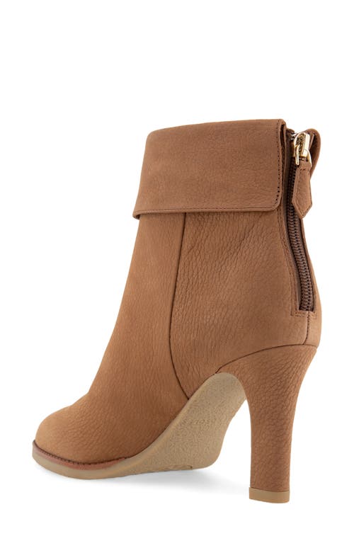 Shop Aerosoles Laia Cuffed Bootie In Camel Pebbled Nubuck