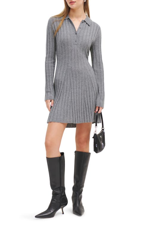 Reformation Walsh Rib Collar Long Sleeve Recycled Cashmere Blend Sweater Dress Husky at Nordstrom,