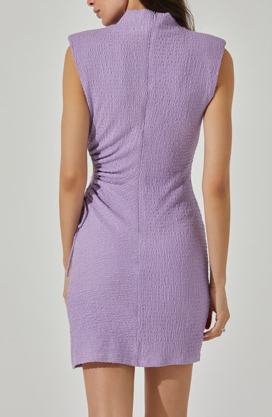 Shop Astr The Label Side Ruched Cutout Detail Minidress In Lavender