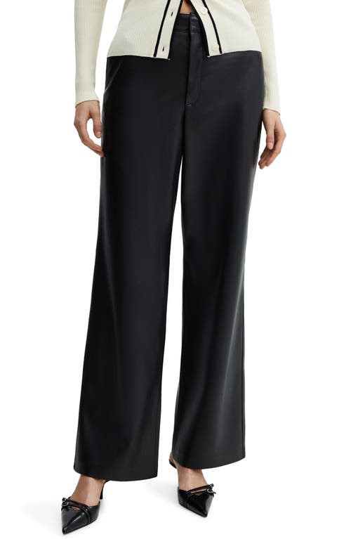 High Waist Faux Leather Pants in Black