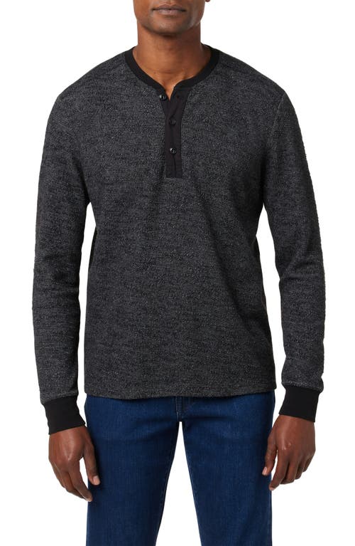 Joe's Tate Long Sleeve Waffle Henley Black at Nordstrom,