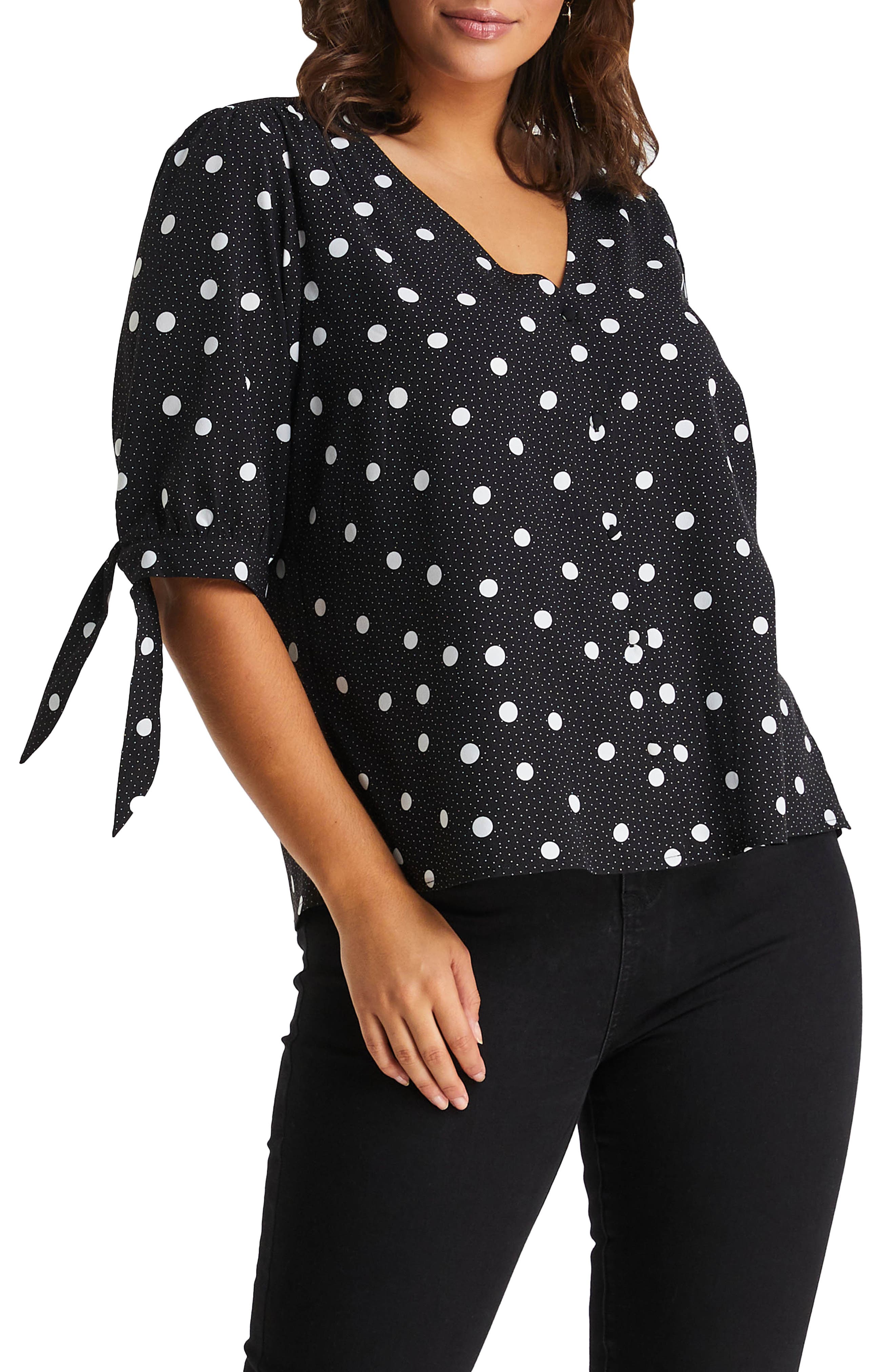 Nordstrom polka dot blouse Clearance