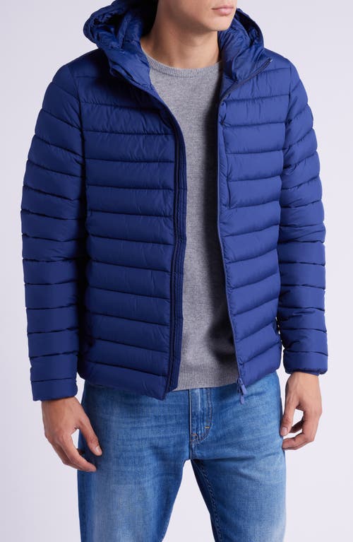 Shop Save The Duck Juncus Quilted Hooded Jacket In Eclipse Blue