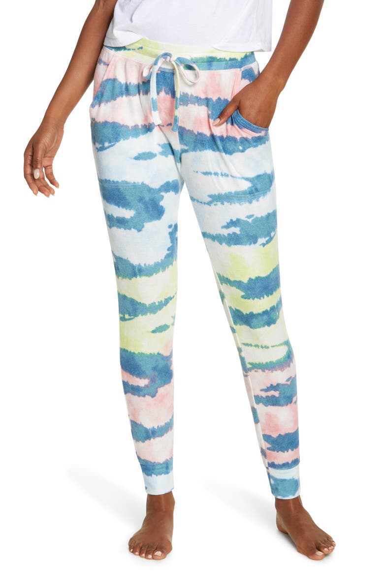 BP. Comfy Joggers, Main, color, TEAL STORM DYE WASH STRIPE
