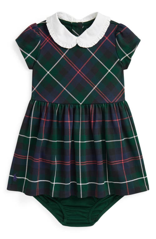 Ralph Lauren Plaid Peter Pan Collar Dress & Bloomers in Double Red Holiday Plaid 