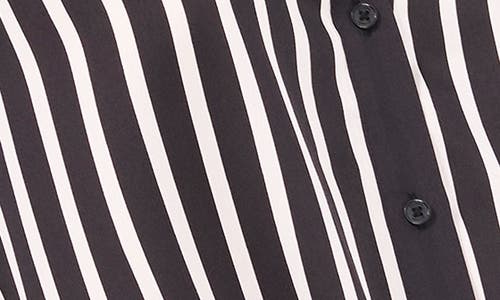 HALOGEN HALOGEN® STRIPE BELL SLEEVE TIE FRONT BUTTON-UP TOP 