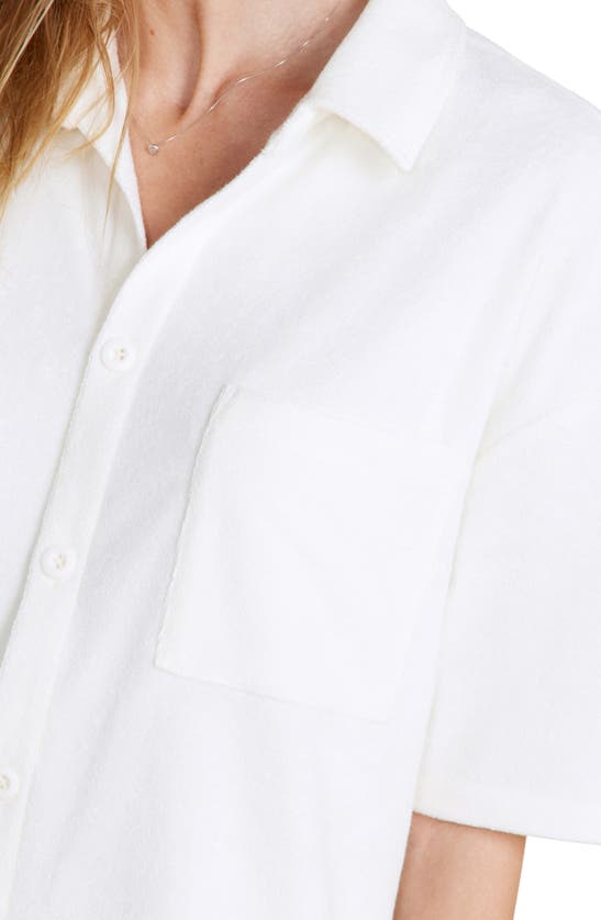 BAREFOOT DREAMS BAREFOOT DREAMS COZY TERRY® SHORT SLEEVE BUTTON-UP SHIRT