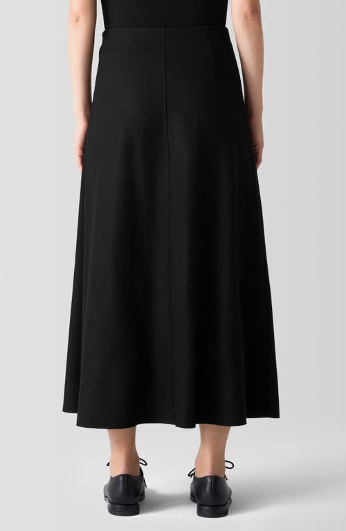 Shop Eileen Fisher Felted Wool Jersey A-line Skirt In Black