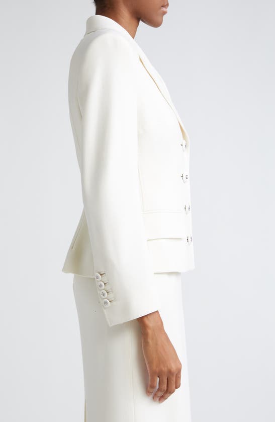 Shop Dolce & Gabbana Stretch Wool Blazer In Natural White