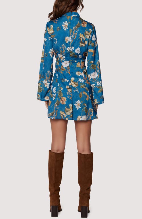 Shop Lost + Wander Rentas Garden Long Sleeve Dress In Blue Floral Multi