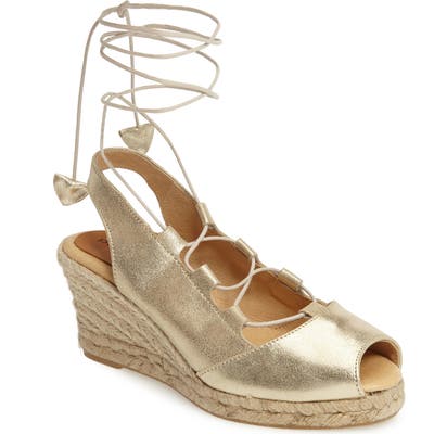 Patricia Green Georgia Wraparound Wedge Sandal, Metallic