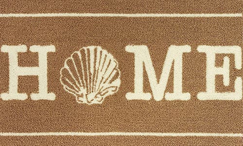R16 Home Home Shell Doormat In Tan White