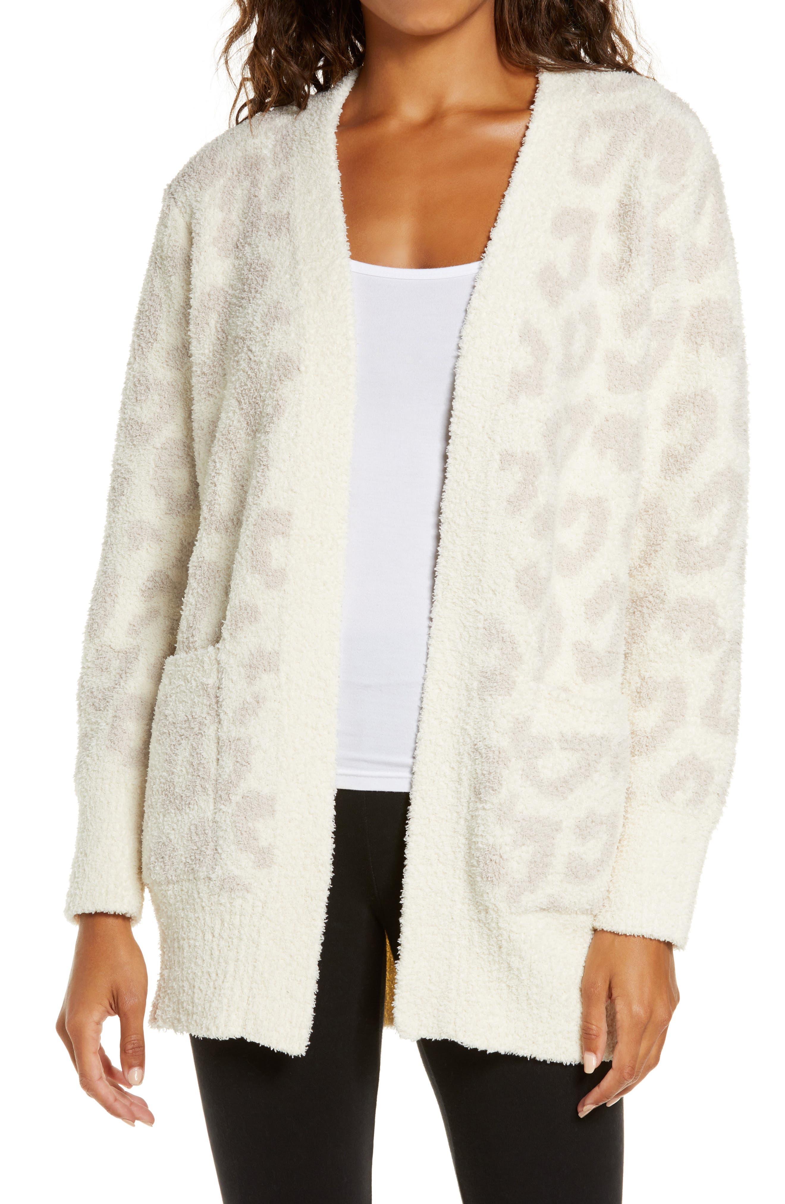 pink and grey leopard cardigan